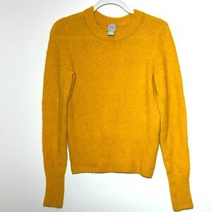 H&M alpaca wool blend crew neck mustard yellow sweater XS